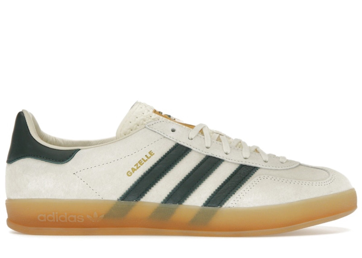 Adidas Gazelle Indoor — Cream White / Green — Adidas Gazelle Suede
