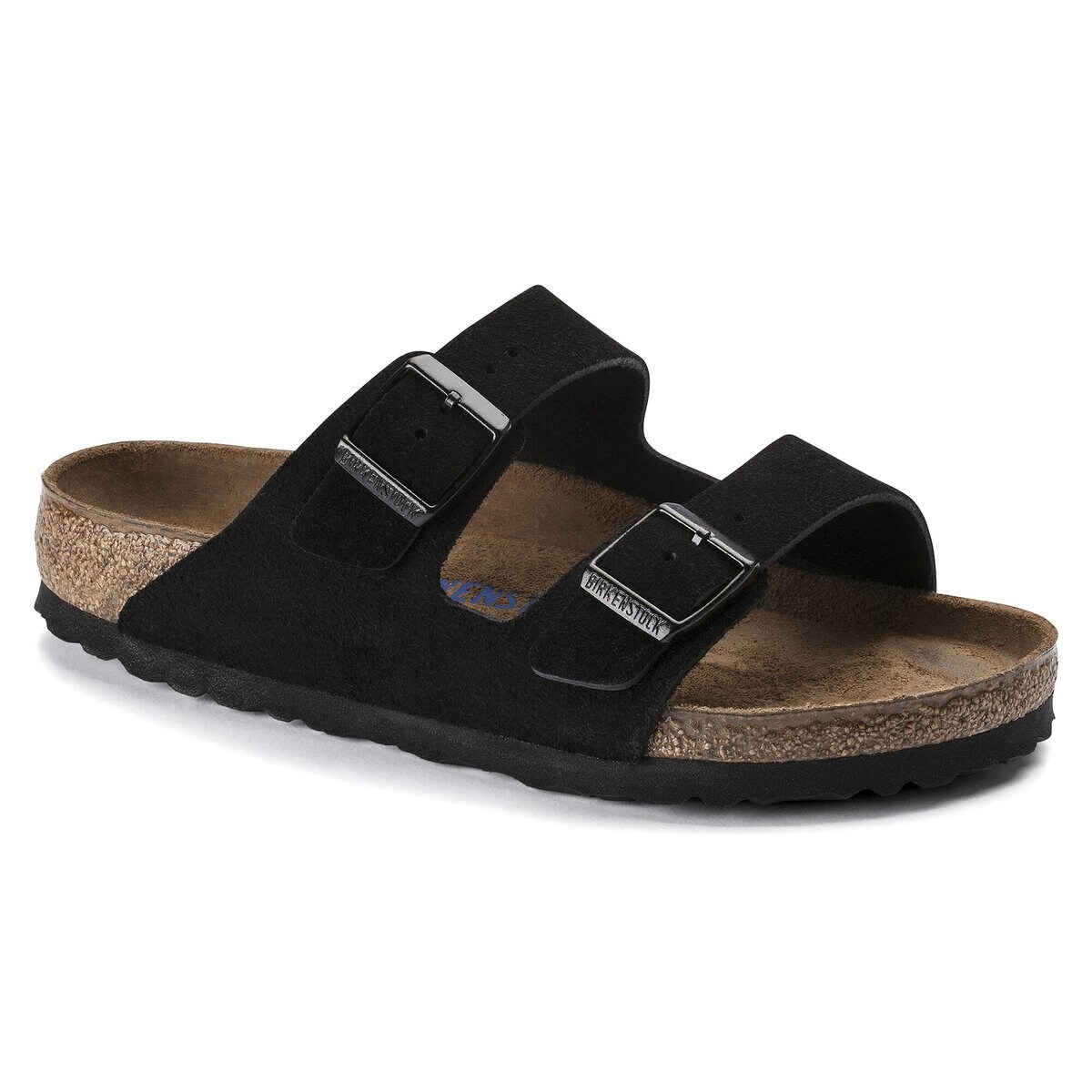 Birkenstock Arizona SFB Suede Leather Sandals — Grey — Birkenstock Arizona