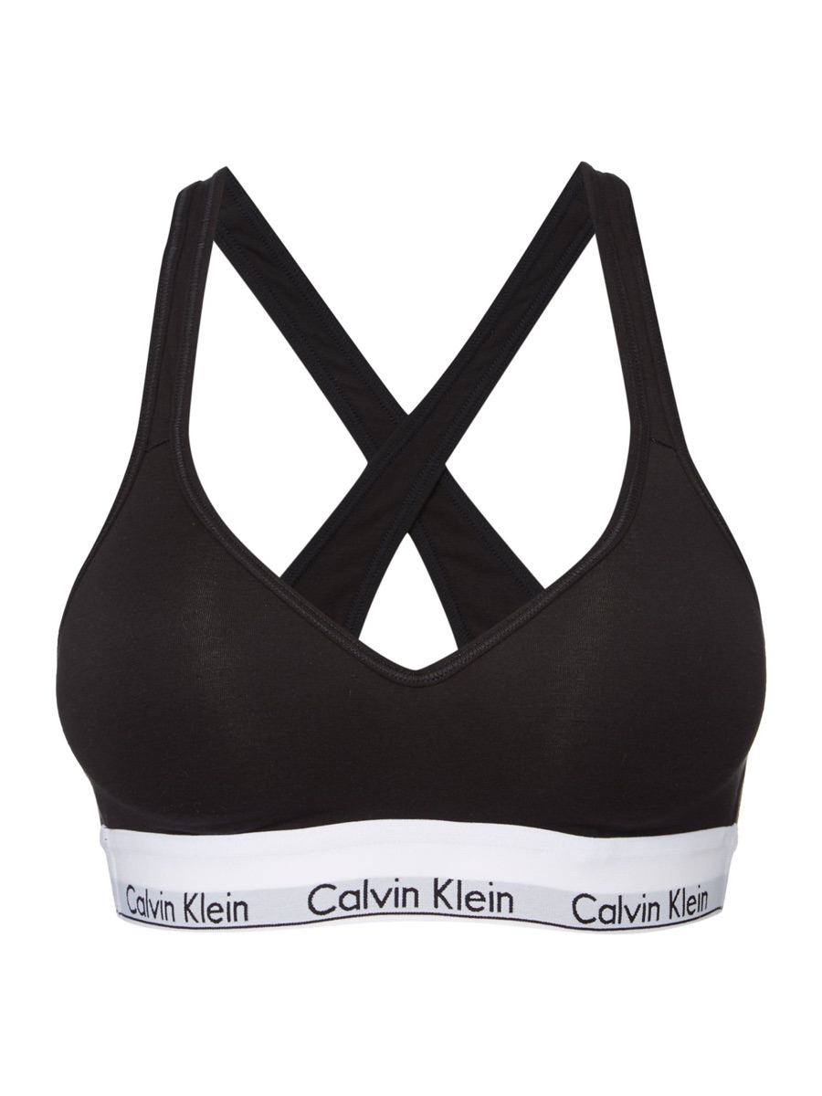Calvin Klein Modern Cotton Bralette — Black — Calvin Klein Modern Cotton Bralette Modal Blend