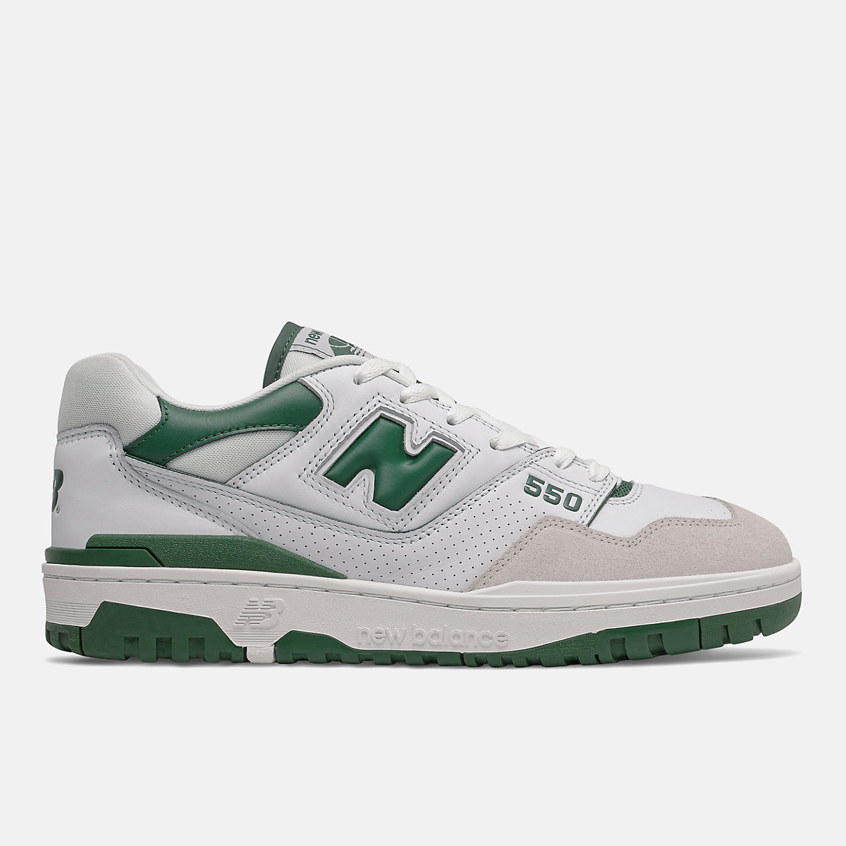 New Balance 550 — White / Green — New Balance 550 Leather