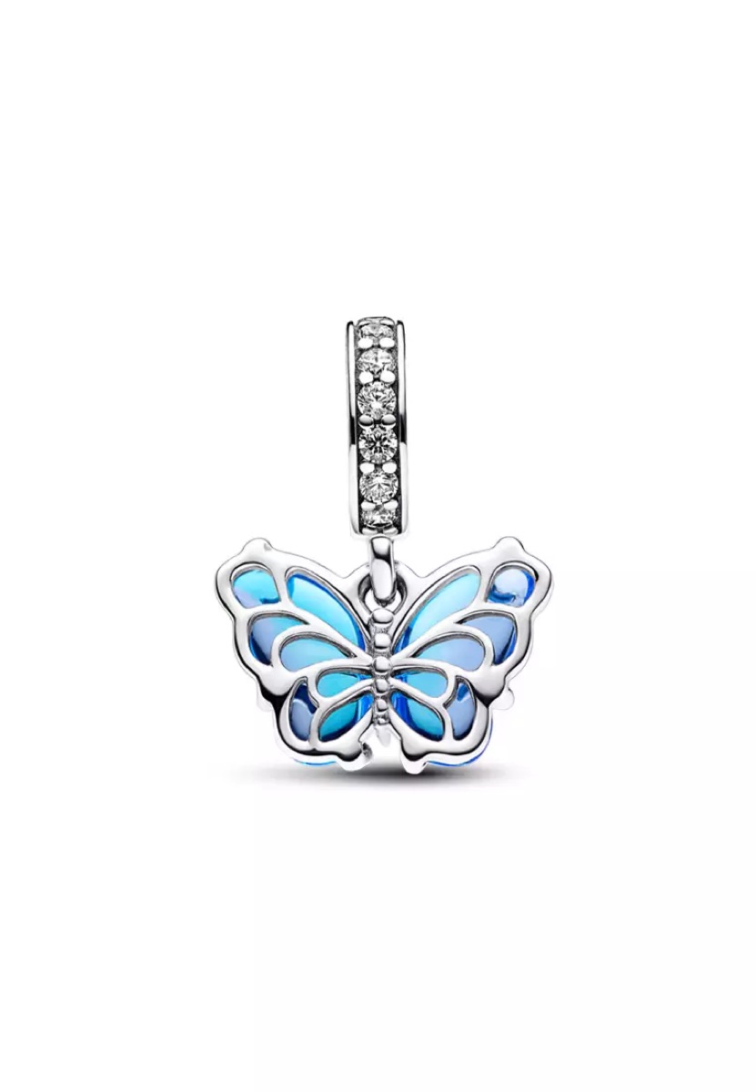 Pandora Blue Murano Glass Butterfly Dangle Charm — Pandora Murano Glass Charm Murano Glass