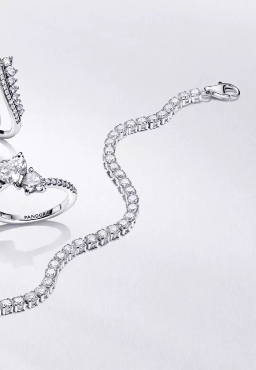 Pandora Sparkling Tennis Bracelet — Pandora Bracelet Sterling Silver with Cubic Zirconia