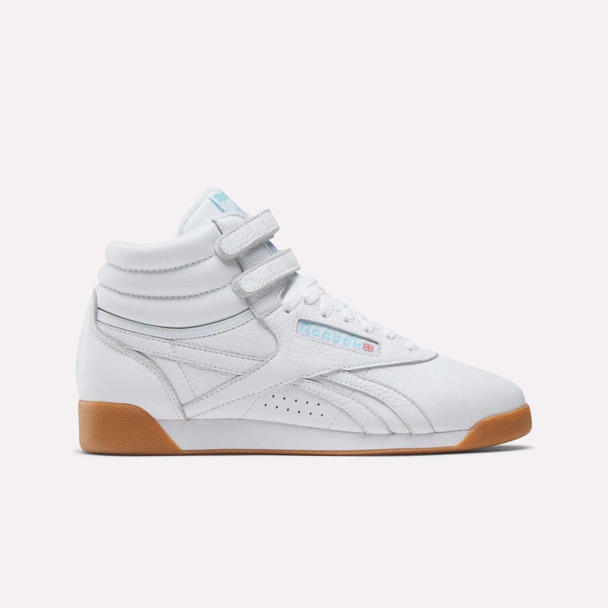 Reebok Freestyle Hi — Women's White/Blue — Reebok Freestyle Leather