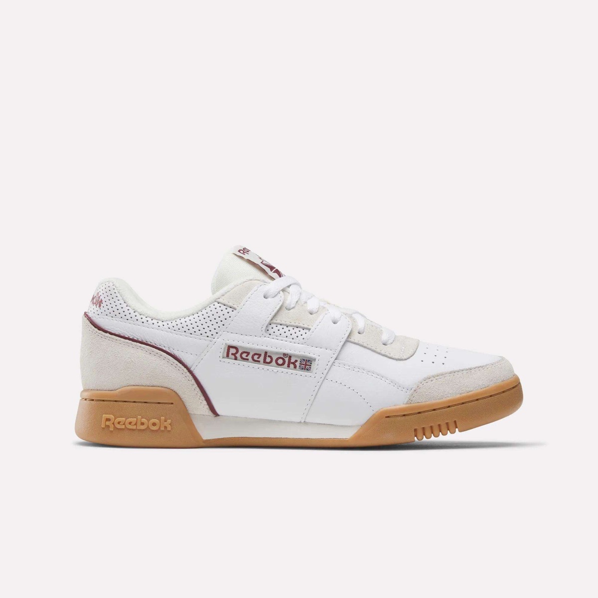 Reebok Workout Plus — Chalk/Burgundy — Reebok Workout Plus Leather