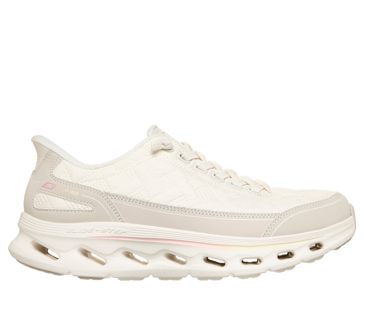 Skechers Slip-ins: GO WALK Glide-Step 2.0 — Off White — Skechers GoWalk Knit