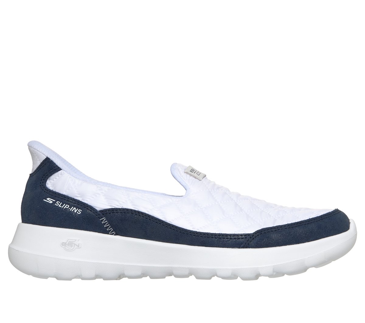 Skechers Slip-ins: GO WALK Joy — White/Navy — Skechers GoWalk Mesh