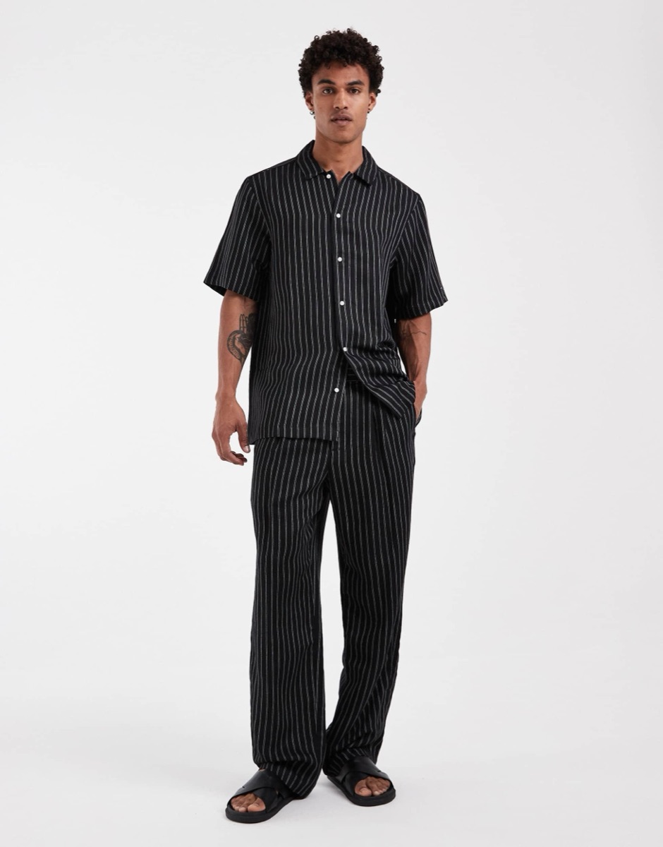 Tommy Hilfiger Linen-Mix Pants - Black — Tommy Hilfiger Chino Pants Cotton Blend