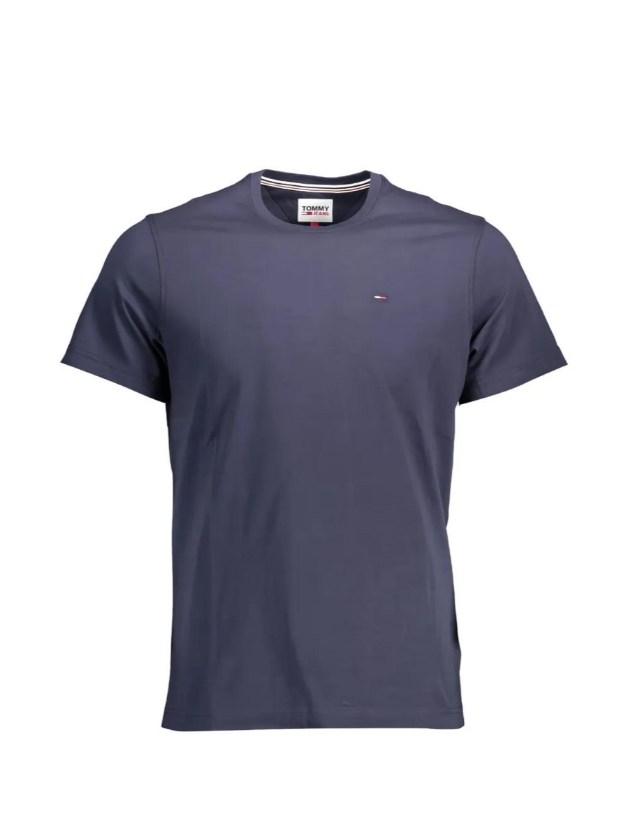 Tommy Hilfiger Logo-Embroidered Tee - Blue — Tommy Hilfiger Crewneck Tee Cotton
