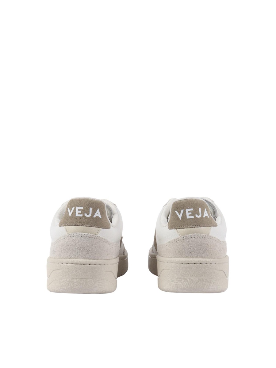 Veja V-90 OT — Leather White / Taupe — Veja V-90 ChromeFree Leather